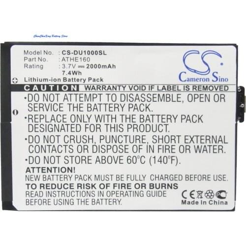 Cameron Sino 2000mAh Battery ATHE160 for HTC/DOPOD Athena 100,101,400,X7500,X7501,U1000, For O2 XDA Flint, For T-Mobile MDA Ameo