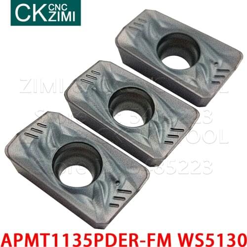 APMT1135PDER-FM WS5130 APMT 1135 PDER carbide inserts Milling inserts Tools CNC Metal lathe Indexable tools for stainless steel