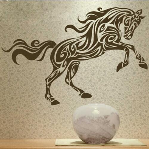 Large size abstract horse pattern waterproof vinyl art horse mural wall decal stickers wall decoration free shipping