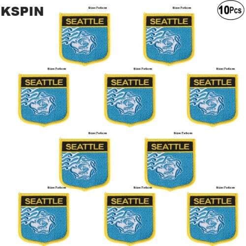 Seattle Flag Embroidery Patches Iron on Saw on Transfer patches Sewing Applications for Clothes in Home&Garden