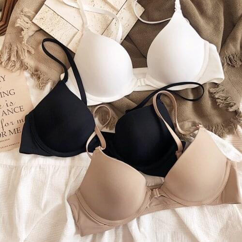 Smooth and seamless half cup bralette front buckle tube top small chest gathered soft steel ring bra sexy all-match lingerie