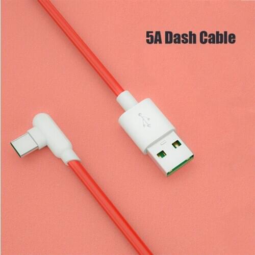 Oneplus 5A SuperVOOC Dash Game Cable 90 Degree Elbow Rubber Line For 1+ 8 8T 7 7T Pro 6 5 5T Xiaomi MI 10 9 9T CC9 Note 10 Lite