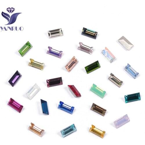 YANRUO 4501 Baguette Point Back Sewing Stones DIY Strass Crafts Crystal Glass Rhinestones For Clothing Accessories
