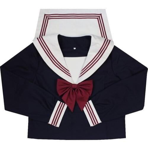 LOLITA UNIFORM SUITS RED 3 LINES Japanese JK UNIFORM Set Girls student School Women Novelty Sailor Suits SCHOOL Uniform JKL030