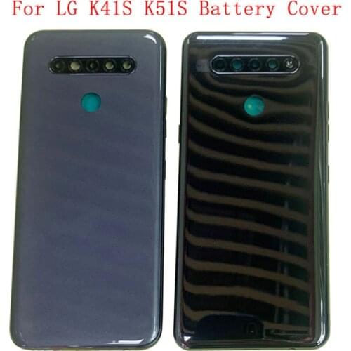 Battery Cover Rear Back Door Panel Housing For LG K41S K51S Battery Door with Camera Lens Replacement Part