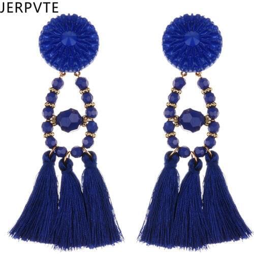 JERPVTE Hot Sale New Fringed Resin Earrings For Women Wholesale New Arrivals Charm Long Tassel Statement Drop Earrings Jewelry