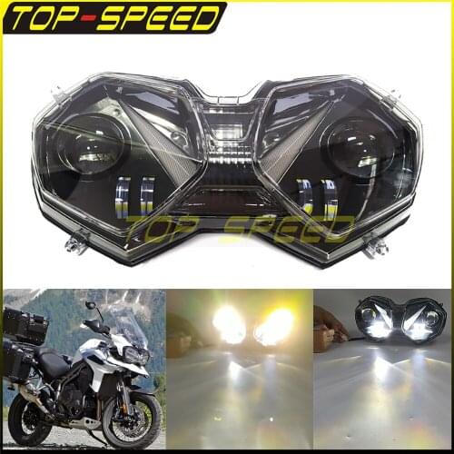 Motorcycle 12V Headlight 110W Assembly Angel Eyes DRL Hi/Lo Beam For Tiger 800XC 800XR 800XCA 800XCx 800XCx Low 800XRT