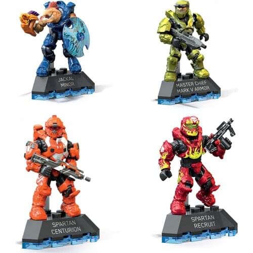 Mega Construx Halo Heroes Spartan Centurion Master Chief Jackal Minor Spartan Recruit Set Micro Action Figure Children Gifts