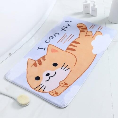 Cartoon Animal Dog Door Mat Non-slip Carpet Soft Mat Cartoon Cat Bath Rug Cute Home Bathroom Balcony Doorway Hallway Mat