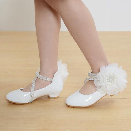 2017 Children new fashion high heels leather shoes princess style party prom shoes for girls high quality non-slip dancing shoes