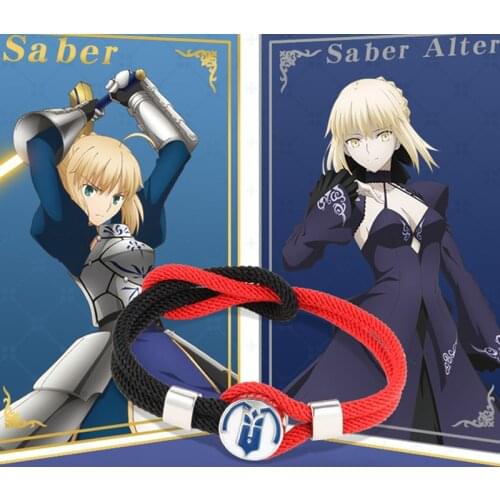 Official Licensed Anime Fate/Stay Night Saber Alter Boho Wrap Bracelet Indian Jewelry Bangles For Women Men Cheap Bracelet Gifts