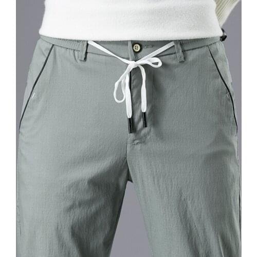 Casual Cotton Men Trousers Solid Color Slim Fit Mens Pants New Spring Autumn High Quality Classic Business Pants Men