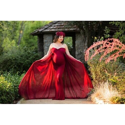 Chiffon Shoulderless Maternity Dresses For Photo Shoot Maternity Photography Props Pregnancy Dresses For Pregnant Women Clothes