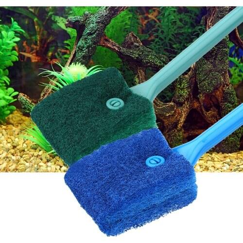 Fish Tank Glass Brushes Aquarium Accessories Floating Cleaner Sponge Cleaning Tools Long Handle Double-sided Brush