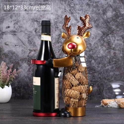 Cat Wine Rack Cork Container Bottle Wine Holder Kitchen Bar Metal Wine Craft Christmas Gift Handcraft Animal Wine Stand