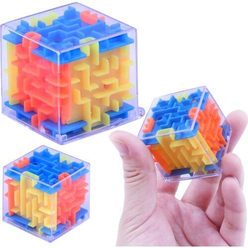 Funny 3D Cube Puzzle Maze Toy Hand Game Speed Cube Puzzle Game Labyrinth Ball Toys Challenge Finger Toys Gifts For Kid J0131