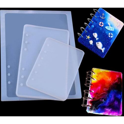 DIY Notebook Cover Silicone Mold Handmade A5 A6 A7 Pocketbook Crystal UV Epoxy Resin Mold Book Accessories Mould for Resin Craft