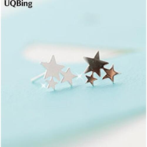 Free Shipping New Arrivals Plain 925 Silver Star Earrings 925 Sterling Silver Stud Earrings For Women Jewelry Pendientes Brincos
