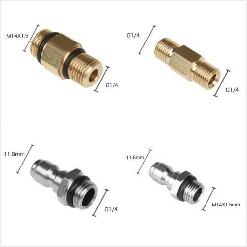 1Pc Pressure Washer Quick Connector Snow Foam Lance Adapter Nozzle Water Gun Car Washer Joint For Garden Irrigation G1/4 M14x1.5