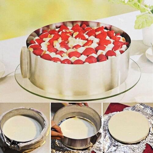 1Pc Adjustable Mousse Ring 3D Round Cake Molds Steel Tools Kitchen Baking Dessert Cake Decorating Moulds S5S7