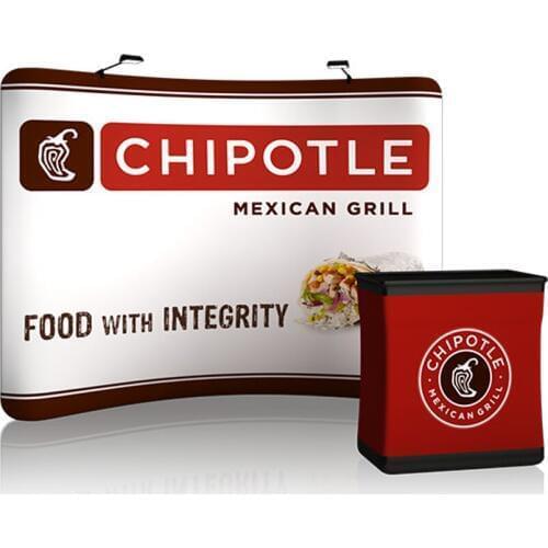 10ft Portable Curved Tension Fabric Trade Show Display Booth Pop Up Banner with Custom Graphic #1