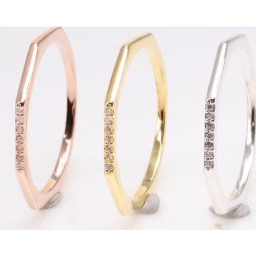 100% 925 Sterling Silver Pan Ring Innovative Polygon High-end Atmosphere Couple Ring For Women Wedding Party Fashion Jewelry