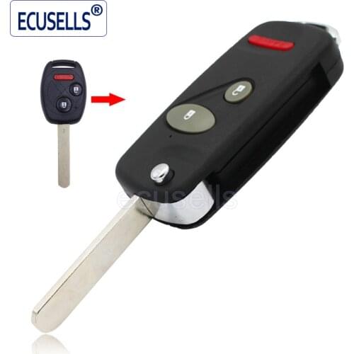 2+1 BUTTONS Modified folding Flip Remote Key Case Shell for Honda Accord Civic CR-V Element Pilot 3 button