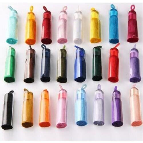 DIY 2pcs Ice Silk Tassel Pendants Trim Crafts Keyring decoration jewelry making Accessories 6cm