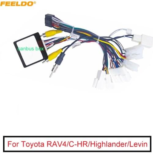FEELDO Car 16pin Android Wire Harness Power Cable With Canbus For Toyota RAV4/C-HR/Highlander/Levin/Corolla/Camry/Reiz