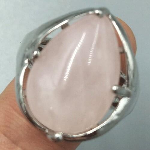 Free Shipping Women Fashion Jewelry Pink Crystal Water Drop Women Men Bead Ring 6.5~12" US Adjust C5240