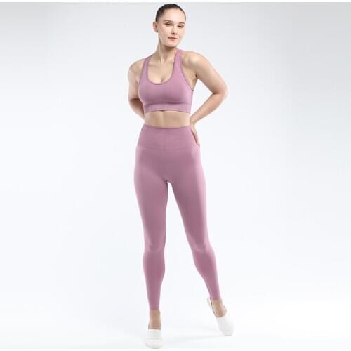 SVOKOR Seamless Women set Workout Fitness Clothes For Women High Waist Push Up Leggings Bra Gym Pants Elasticity Running