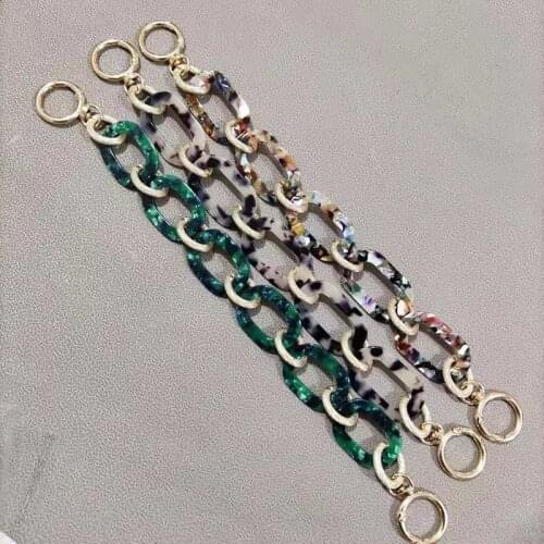 Ladies Bag Handle Acrylic Chain Handbag Chain DIY Replacement Detachable Bag Chain Multifunctional Elliptical Chain Resin Belts