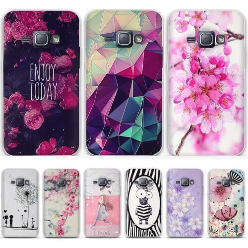 Back CoverFor Samsung Galaxy J1 2016 Case Silicone Soft TPU Cute Flower Phone Case For Funda Samsung J1 2016 J120F Cover Coque
