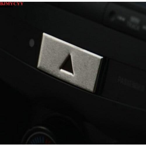 BJMYCYY Stainless steel decorative patch for button of double flashing warning light for Mitsubishi ASX Auto Accessories