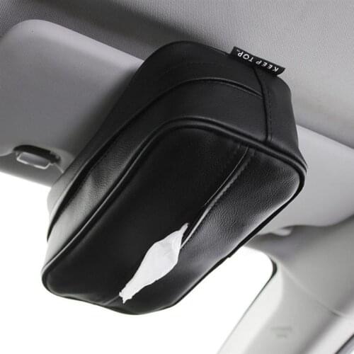 PU Leather Car Tissue Holder Creative Hanging Napkin Holder Sun Visor Organizer Tissue Case Napkin Tissue Holder Paper Rack