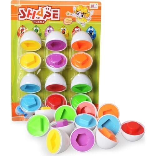 6Pcs Montessori Baby Toys 3D Puzzle Game Learning Education Math Toys Smart Eggs For Children Popular Jigsaw Mixed Shape Tools