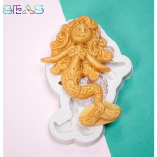 Mermaid Biscuit Mould Chocolate Fondant Mould 3D Cake Decoration Mould Pastry Tools Accessories Resin Creativity Pastry