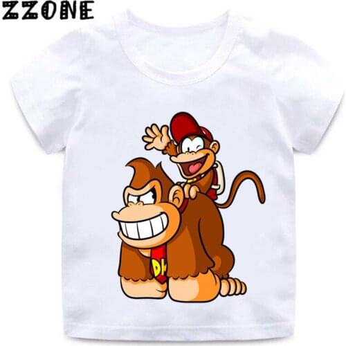 Boys Girls Donkey Kong Country Cartoon T shirt Kids Super Smash Bros Funny Clothes Children Tops Baby Summer T-shirt,HKP5221
