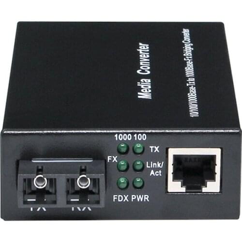 Gigabit Ethernet Fiber Media Converter with a Built-in 1Gb Singlemode SC Transceiver 10/100/1000M RJ45 To 1000Base-LX Up To 20km