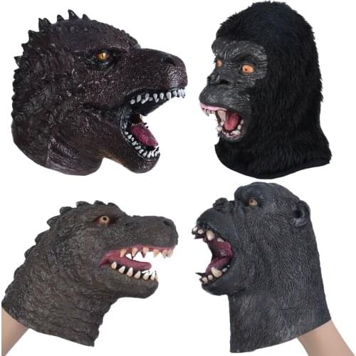 Gorilla dinosaur Figurine Chimpanzee Model Latex animal mask headgear horror mask halloween party Movie Series