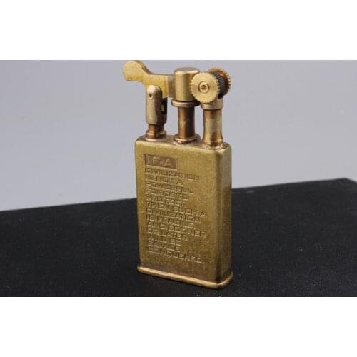 JIFENG Brass retro WWII collection Grinding Wheel gasoline lighters；Mens Flame Cigarette Oil lighter Gift box