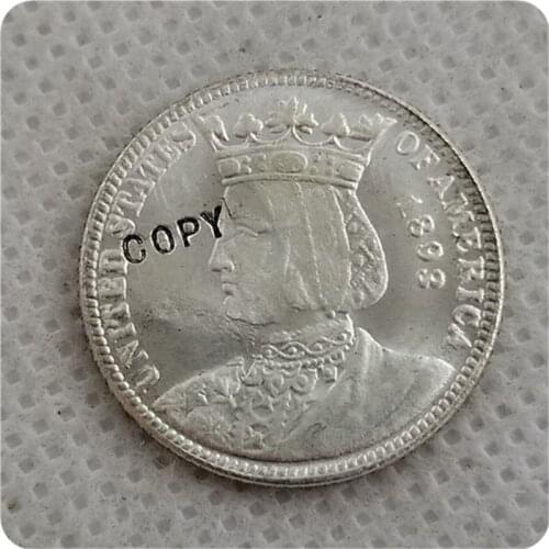 COPY REPLICA 1893 Isabella Quarter Dollar UNC COPY COIN