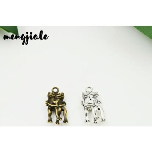MENGJIALE 20pcs/lot New style Two Color Forgs Charm Pendant for pendant necklace jerwery makings 23*10mm