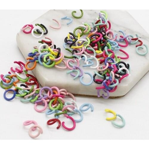 100 12mm Metal Multicolor Paint Split Ring Connectors for DIY Jewelry Keychain Jewelry Making DIY Accessories