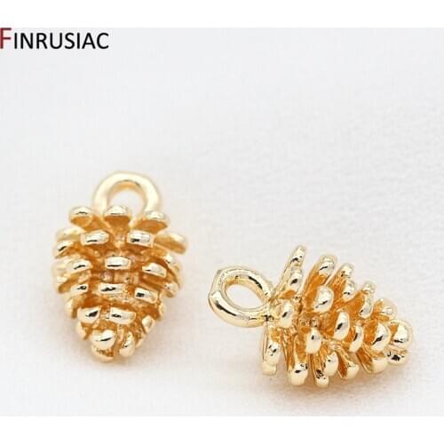 Lovely Gold Plated Small Pinecone Charms Pendant For Jewelry Making DIY Craft, Handmade Earrings Bracelet Necklace Accessories