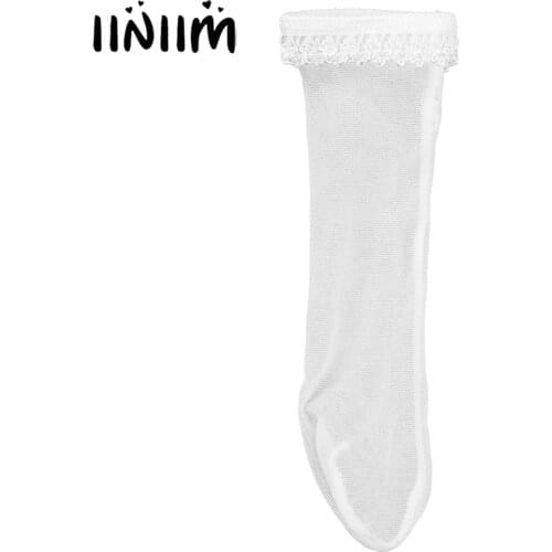 Mens Panties See-through Cover Soft Breathable Sheath Lace Trimming Bulge Pouch Cover Underwear for Night Honeymoon Gift
