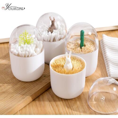 OYOURLIFE 1pcs Cartoon Toothpick Holders Cotton Swabs Toothpicks Box Dispenser Home Bar Table Accessories