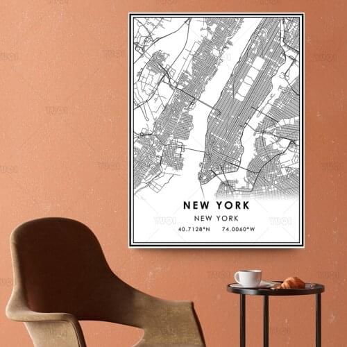 NEW YORK USA Map Poster