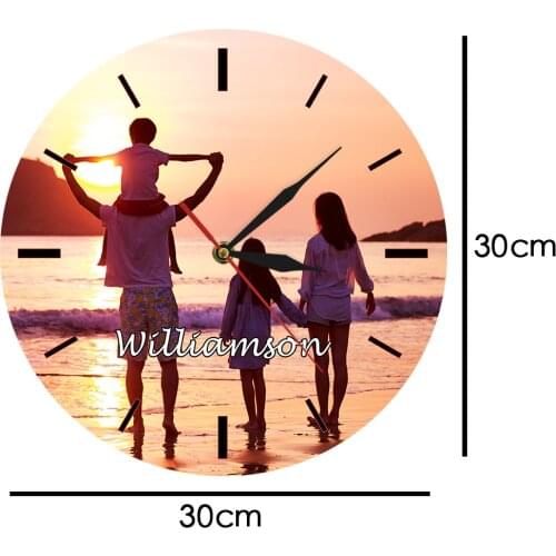 Full Color HD Printing Personalized Design Your Family Clock Custom Photo Picture Wall Clock Add Any Photo or Text Free Edits