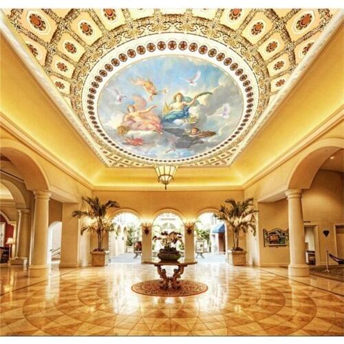 Customized European Style 3d Ceiling Wall Murals for Hall Office Room 3d Ceiling Mural Wallpaper 3d Photo Mural SISTINE CHAPEL